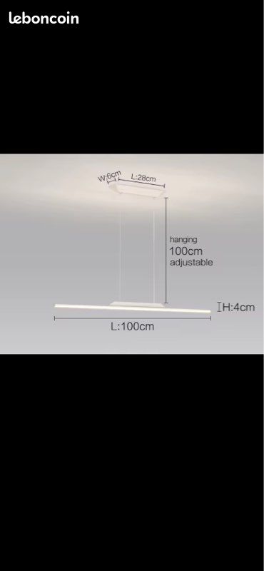 Lampe suspendue blanche moderne éclairage led neuve (image 2)