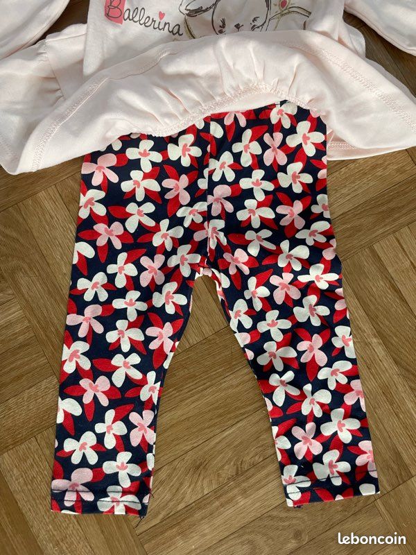 Ensemble bébé fille 6 mois tunique ballerine et legging fleuri (image 3)