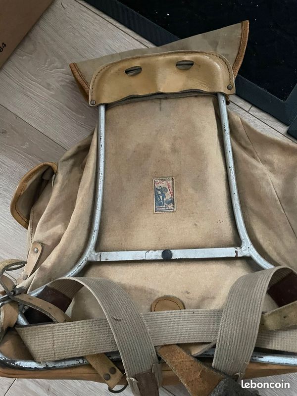 Grand Sac à Dos Vintage Lafuma Scout Ou Militaire - Toile Marron - Made In France 60's