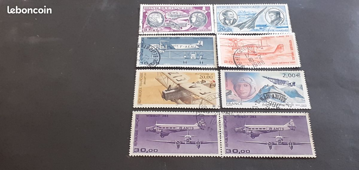 Timbres france poste aérienne oblitérés. Tb (image 1)