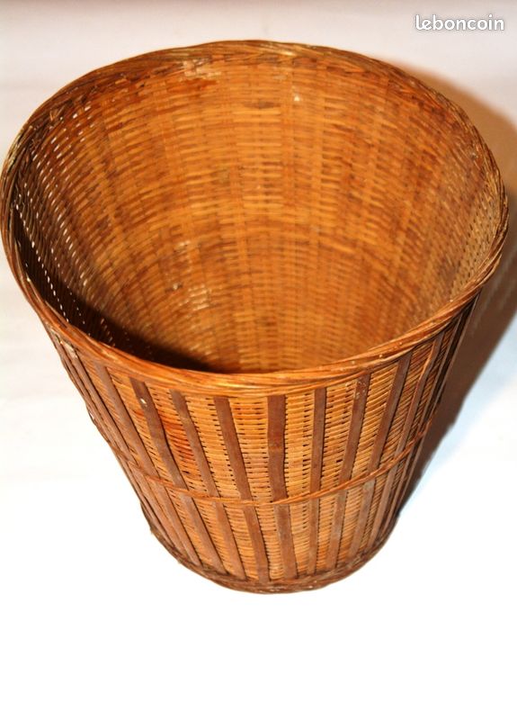 Poubelle en bambou fendus tressés, h27xD27cm : 2e (image 3)