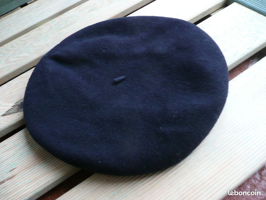 Béret Basque Pur Laine Imperméable - Taille S Enfant, Noir, Occasion Bon état