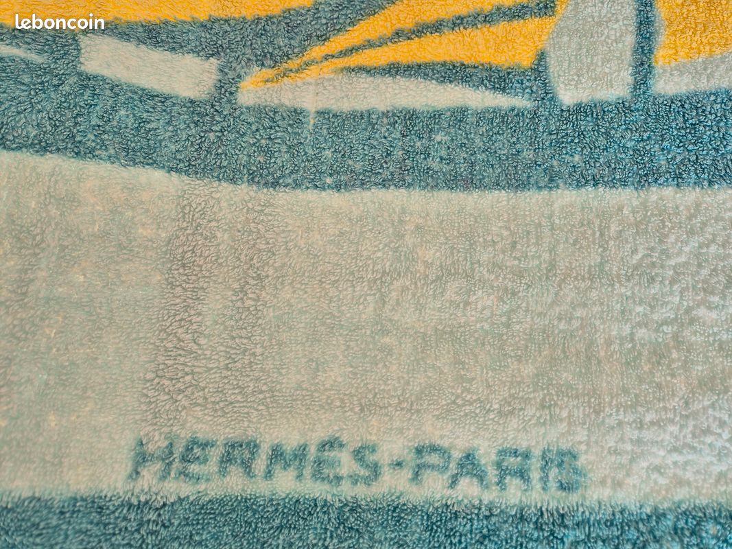 Serviette de plage HERMES double drap de bain ours