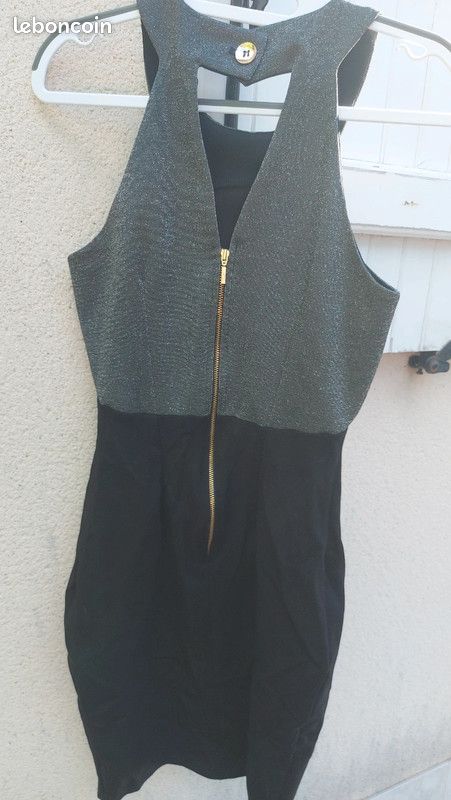 Robe bicolore gris noir Closet taille 10 neuf robe de Noël (image 6)