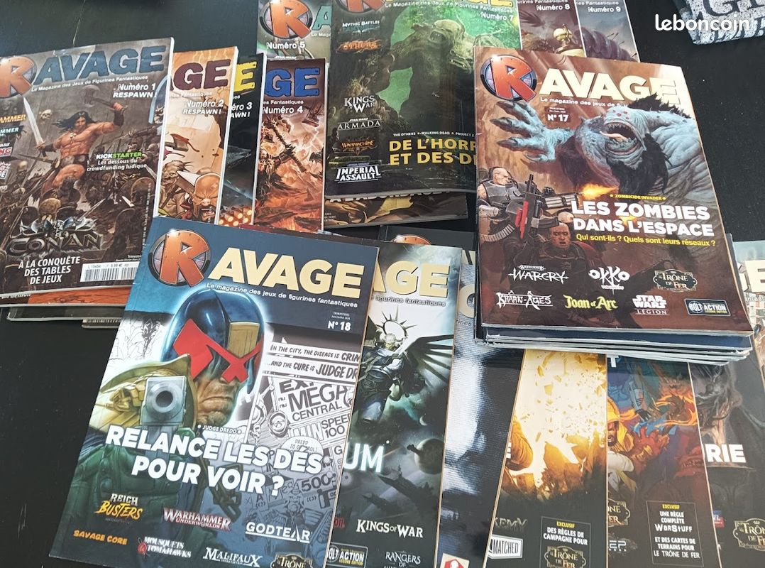 Ravage Magazine N°1 à 7 - Le Magazine Des Jeux De Figurines Fantastiques & JDR - Bon état
