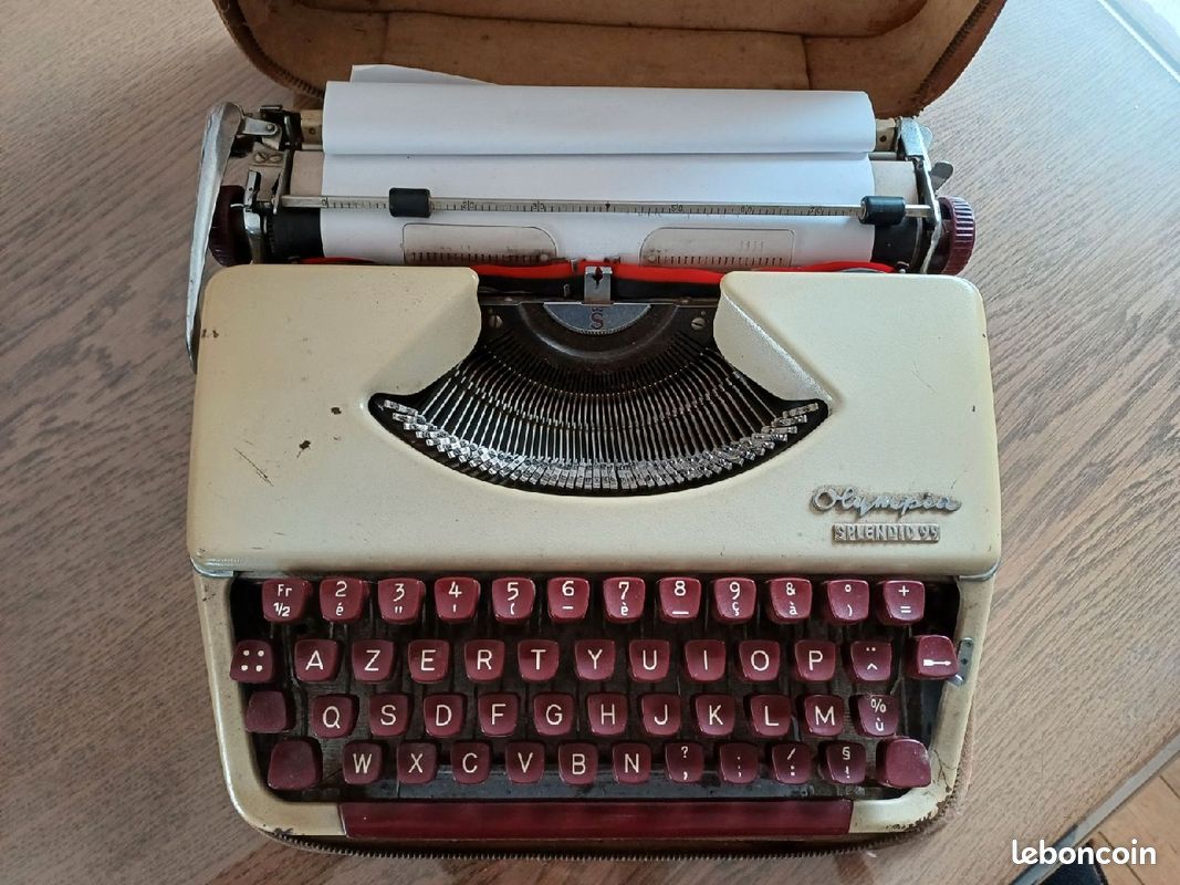 Jouet Ancien Machine à écrire En Tôle Jaune - Années 60, Vintage Et Sympa