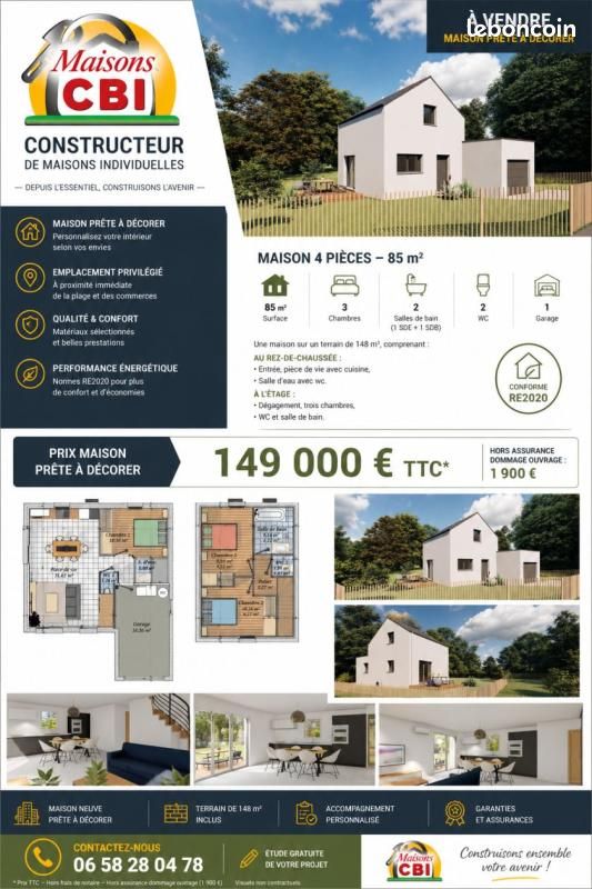 Maison 6 pièces 85 m² · à La Vraie-Croix · 85 m² · 179 010 €