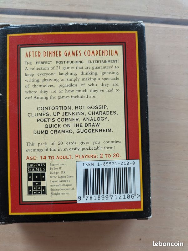 Jeu de societe Atter Dinner Games par Lagoon games - Jeux & Jouets