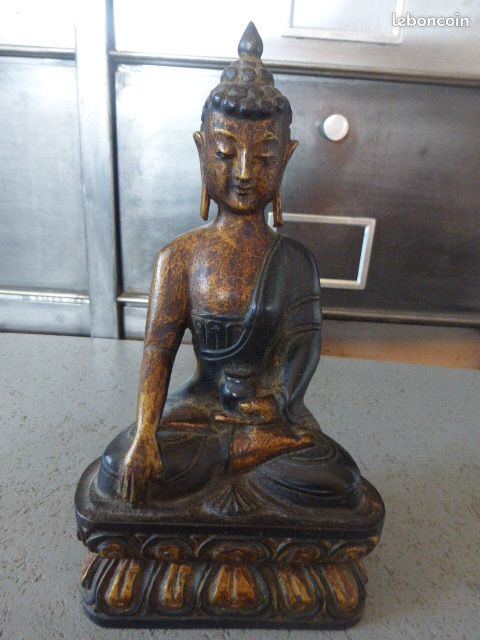 🌟 statuette de bouddha en bois sculpté du népal – pièce unique 🌟 (image 7)
