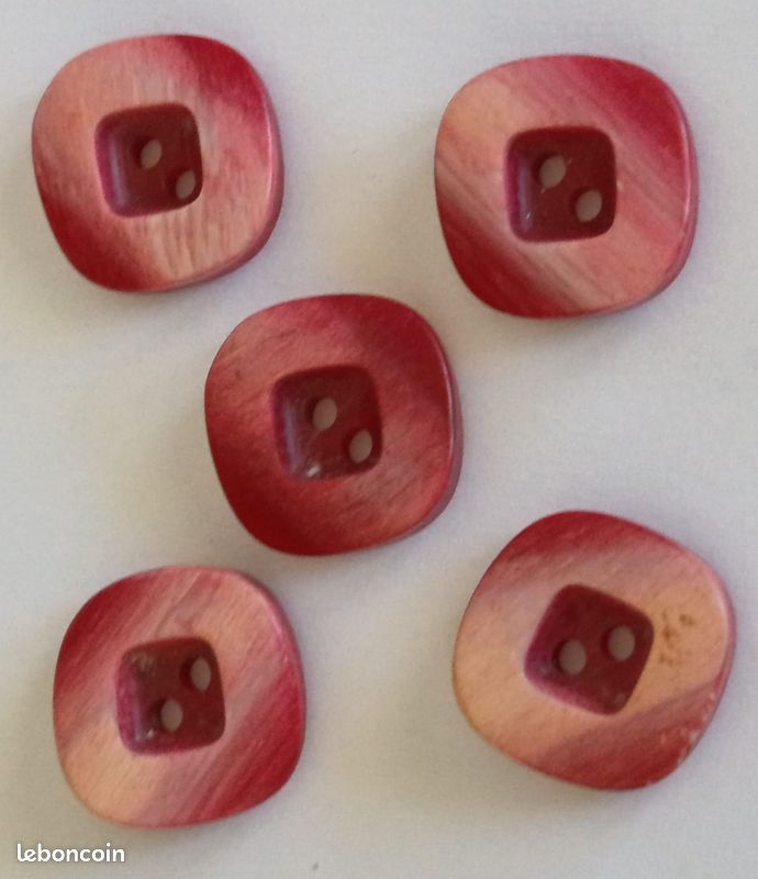 Lot De 6 Boutons Vintage En Métal - Rose Pâle - 2cm - Idéal Création Couture