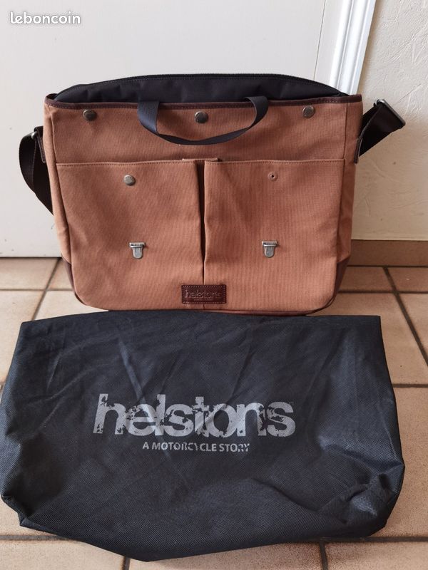 Sac besace HELSTON'S coton + cuir (image 2)
