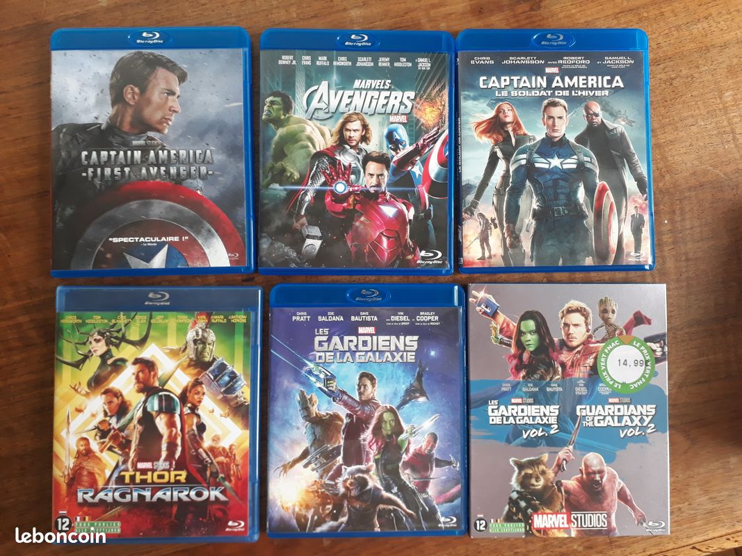 Lot DVD Blu-Ray Marvel - Captain America, Avengers, Thor Ragnarok, Gardiens de la Galaxie (image 1)