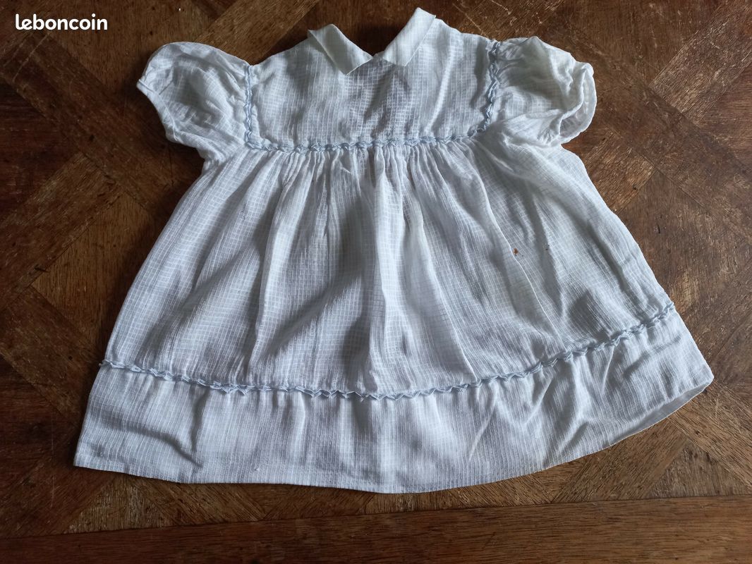 Petite robe blanche vintage fille an 18 mois ancienne