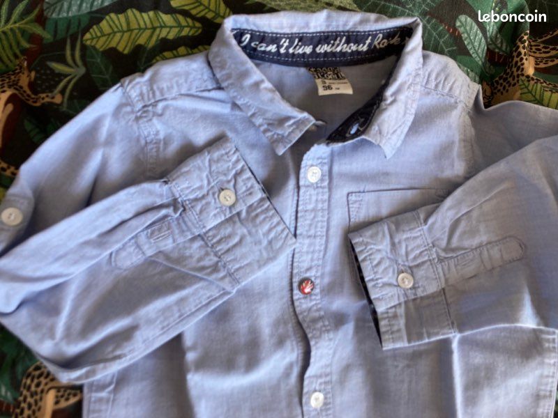 Chemise bleue type jean 3 ans (image 3)