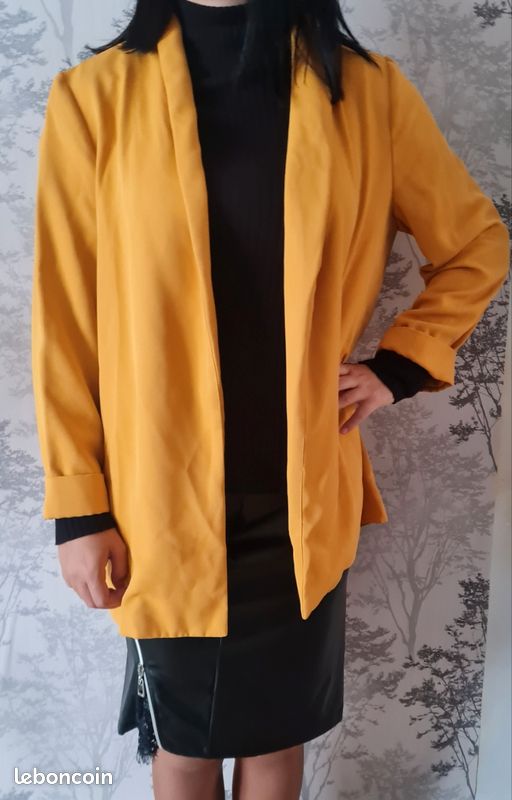 Jaune Moutarde Veste Blazer Jaune Jolie Veste Blazer Taille 40