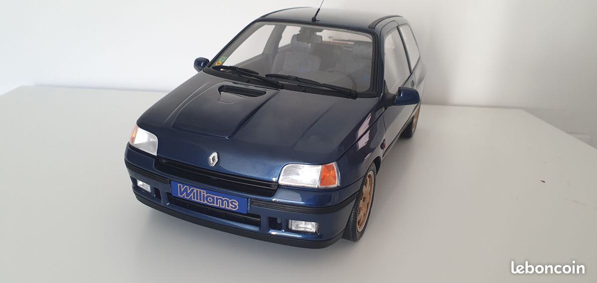Miniature OTTOMOBILE Renault Clio Williams Ph.2 - 10e Anniversaire Otto Bleu Sport 1994 OT 1000 - Collection