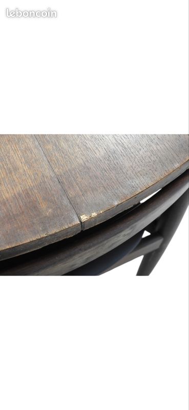 Table ronde Hans Olsen Frem Røjle Roundette teck 5 chaises scandinave danois vintage extensible salle manger (image 2)