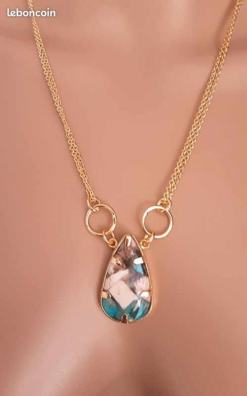 Collier en pierre naturelle turquoise huitre (image 16)