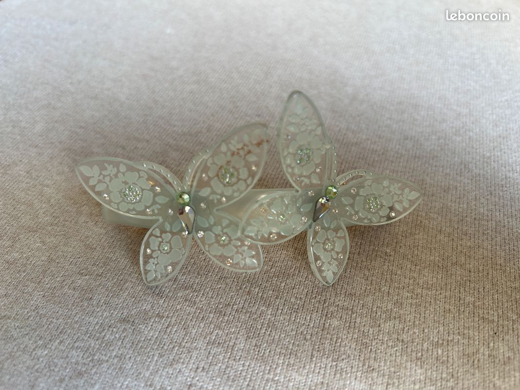 Barrette à Cheveux Argent Cristaux Gris Et Ambre - NY Fashion Accessories