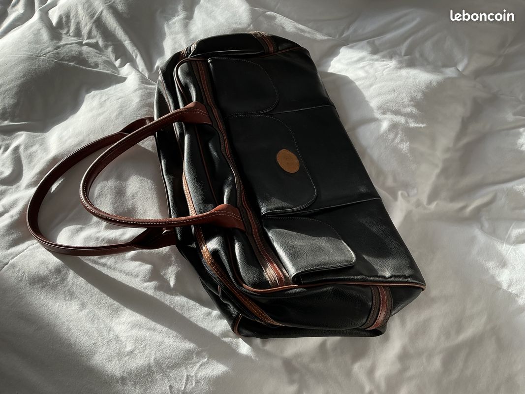 Sac de voyage vintage rétro pour hommes en cuir véritable sac de week-end bag