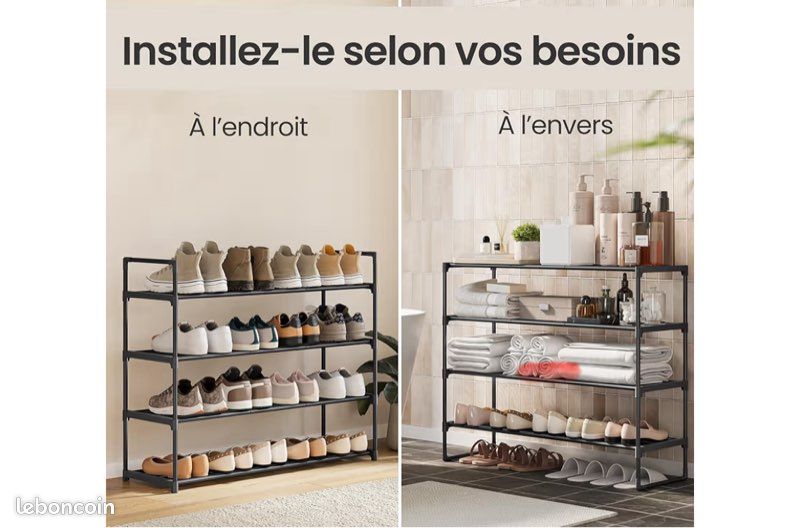 Étagère à Chaussures Arina - 3 Tablettes, Blanc, En Pin Et Métal - Jusqu'à 12 Paires - 80x50x30 Cm