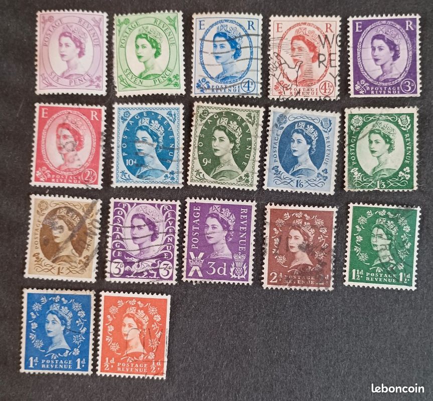 Lot de 17 timbres de Grande-Bretagne (image 1)