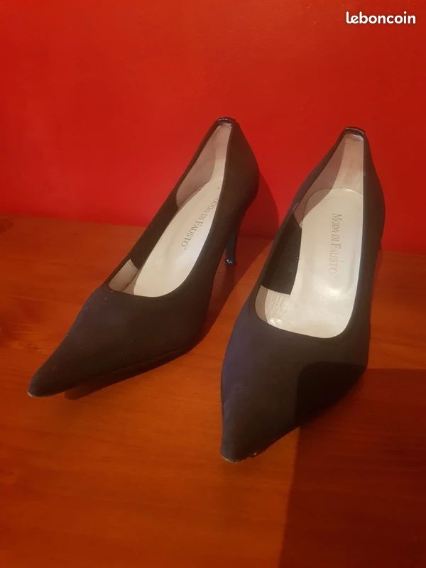 Escarpins Argentés Taille 41 - Talons Aiguilles Hauts En Cuir R AndBE - Neuf Sans Emballage