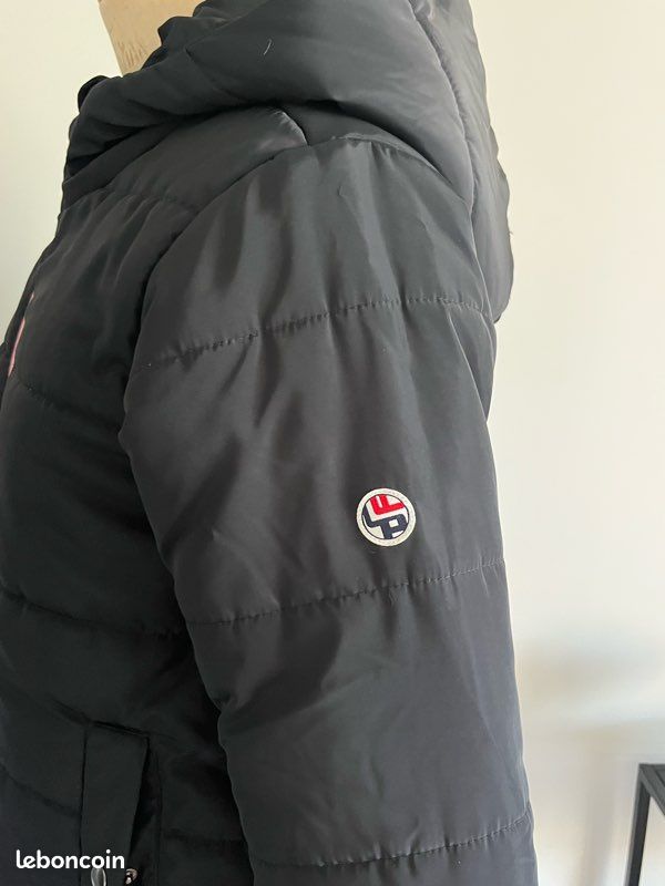 Doudoune noire La petite Française T-1 doublure à cœur rouge et blanc (image 7)