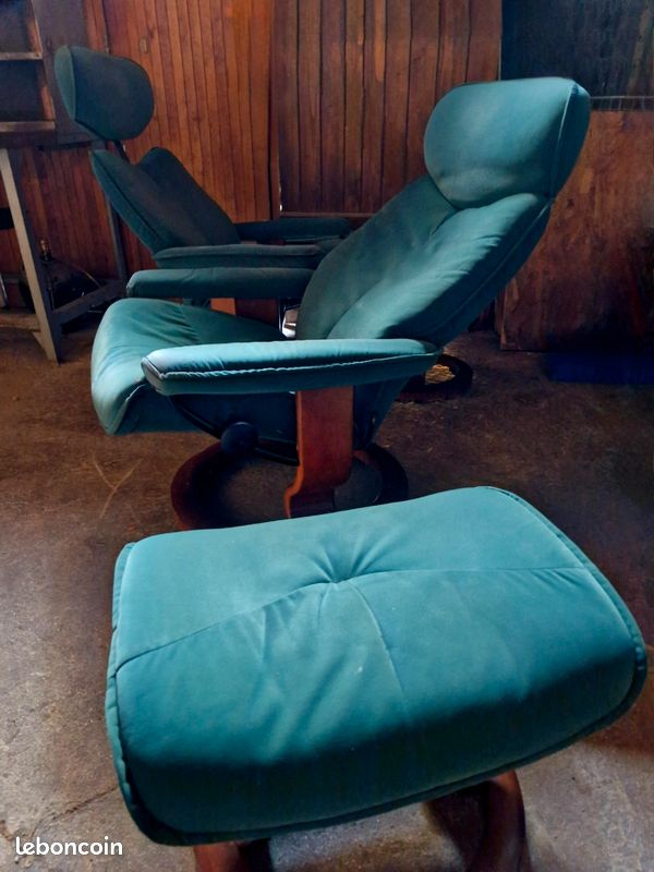 🔷️Ekornes Stressless Norvège 80's, Siesta Relax Fauteuil + Ottoman Stressless Scandinave🔹️ (image 4)