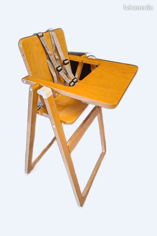 SUPAflat Chaise haute pliable ultra-plate bois naturel (image 1)