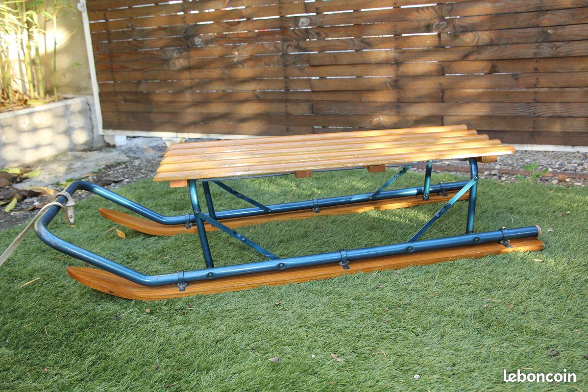 Luge Pliable En Bois Arctis Avec Dossier – Robuste, Compacte, Pour Neige Et Extérieur, Idéale Enfants