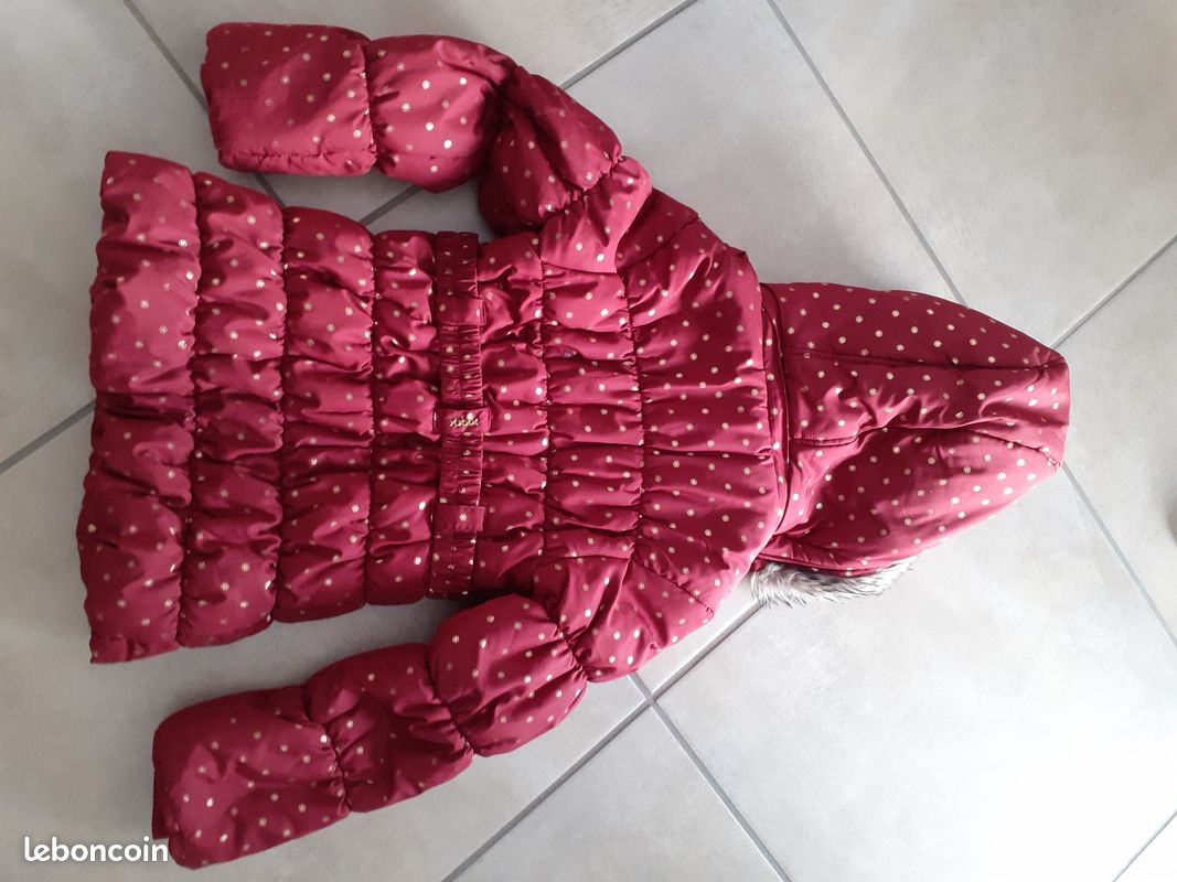 Parka bordeaux motifs fille (image 3)