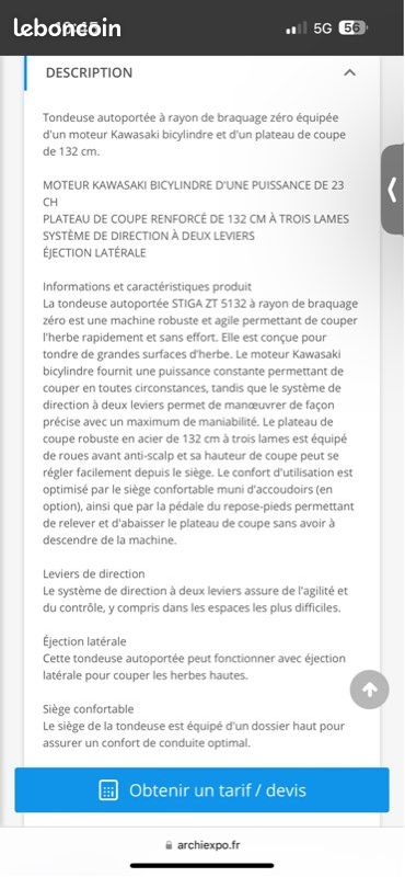 Tondeuse autoportée zéro turn (image 3)