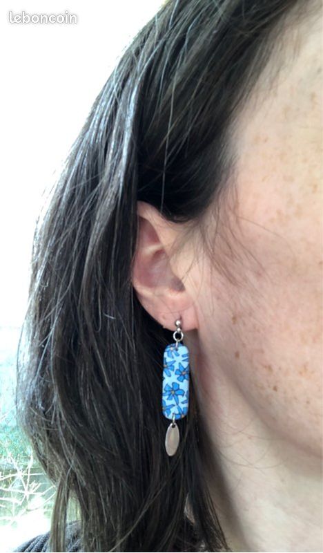 Boucles d'oreilles bleues (image 3)
