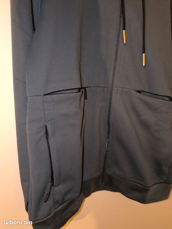 Sweat à Capuche Zippé Homme Grandes Tailles – Hoodie Sport Et Streetwear Confortable En Coton Doux, Jusqu'à 5XL, Idéal Hiver Et Quotidien