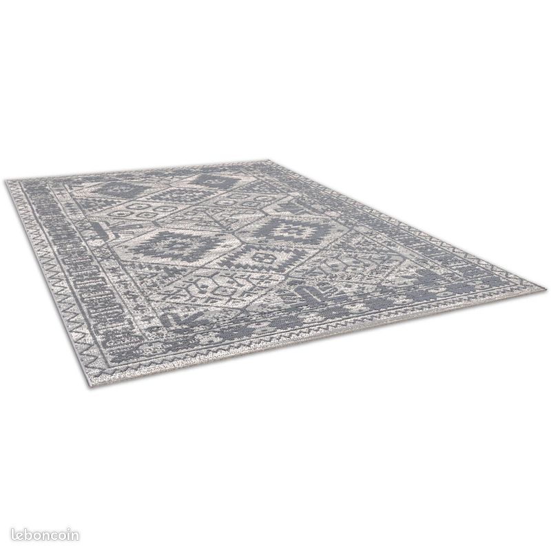 Tapis vintage plat Broadview Gris 160x230 (image 3)