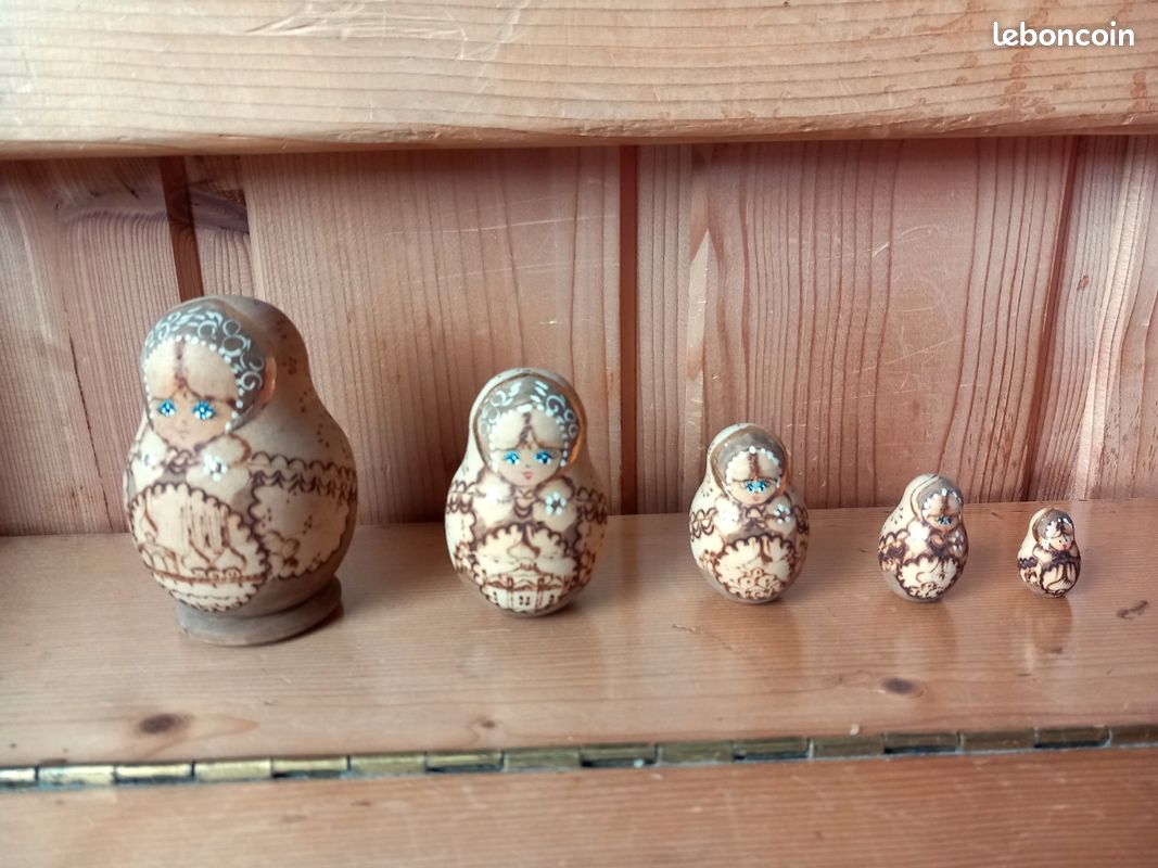 Mini Poupées Russes Emboîtables – 5 Pièces – Peintes à La Main – Oiseaux – 8,5 Cm