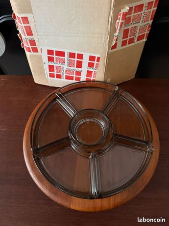 Planche à Découper Ronde Digsmed Danemark 1964 - Rare, Bois, Jamais Utilisée