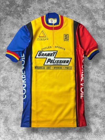 Maillot cycliste vintage GUIDON GORRON années 70 made in France jaune