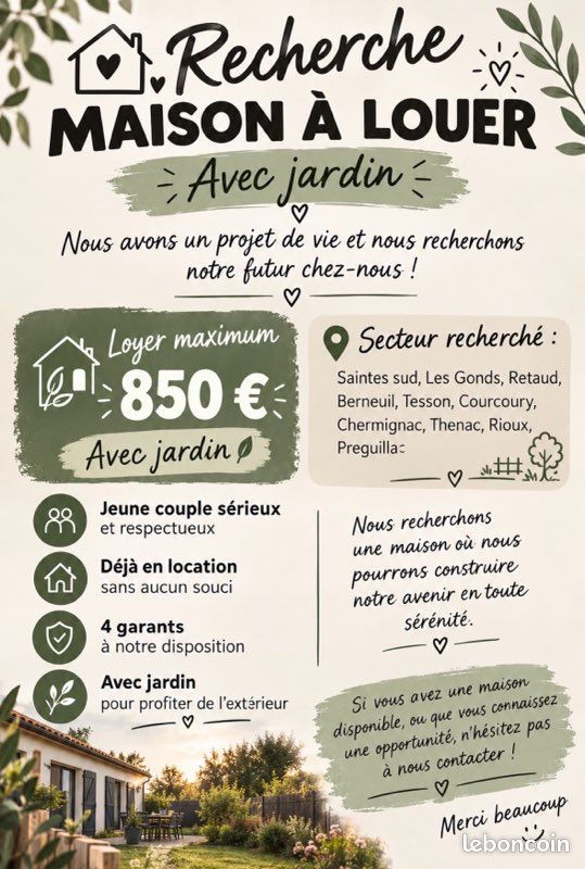 Maison 2 pièces 70 m² · à Saintes · 70 m² · 850 €/mois
