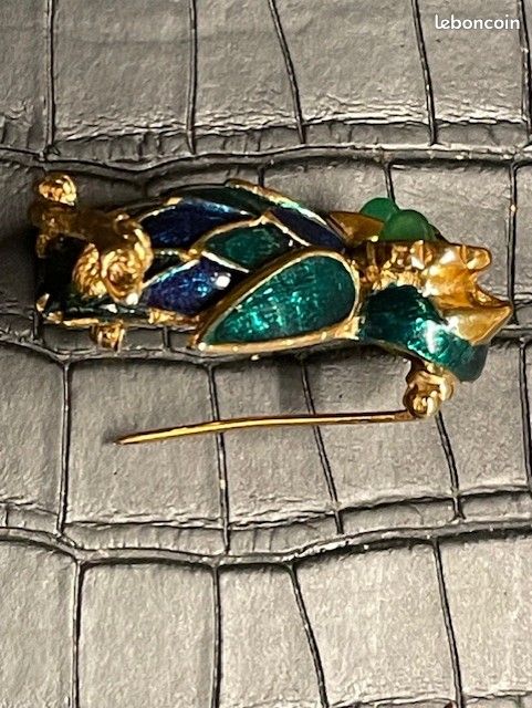Broche Vintage Hibou En Strass, Style Carven, Couleur Rouge Dominante (occasion)