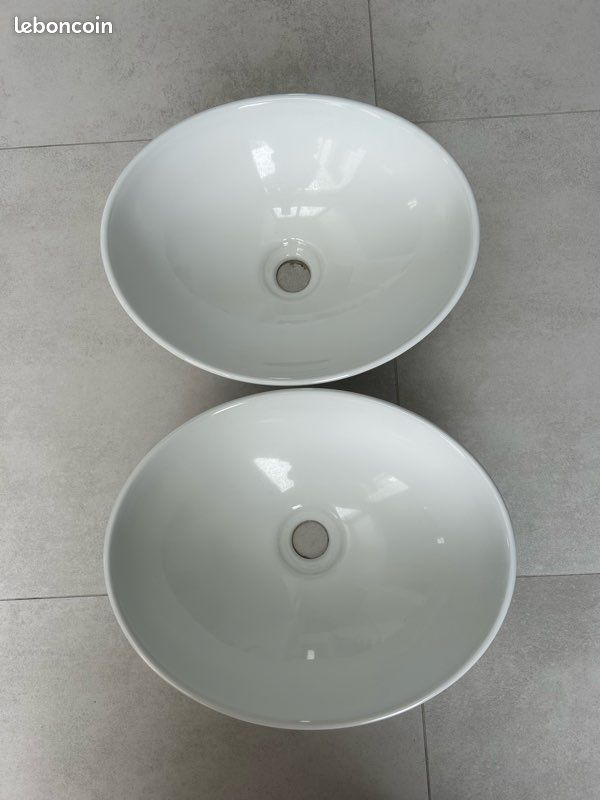 Vasque à poser blanche céramique (image 3)