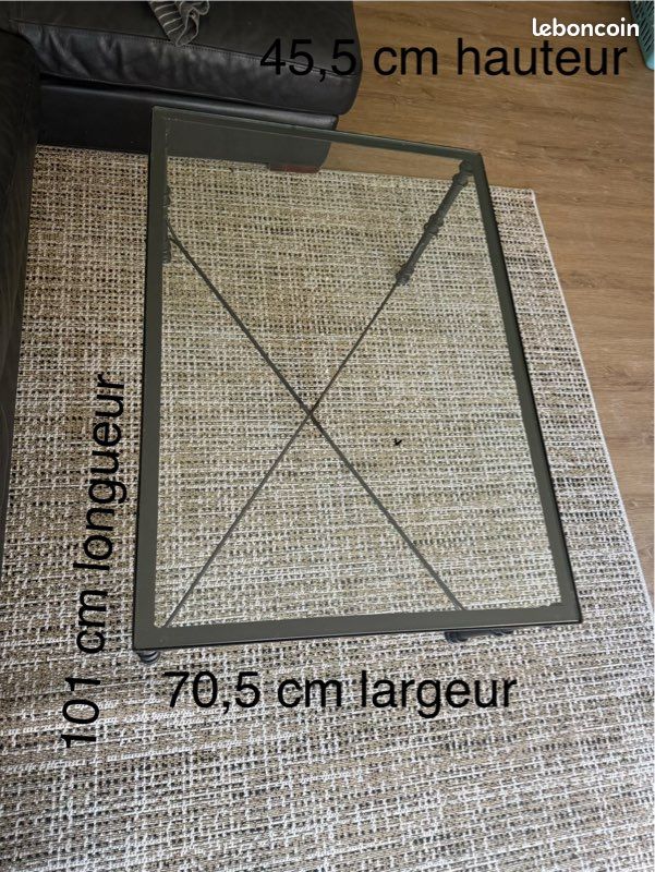 Vends table basse verre et fer forgé (image 1)