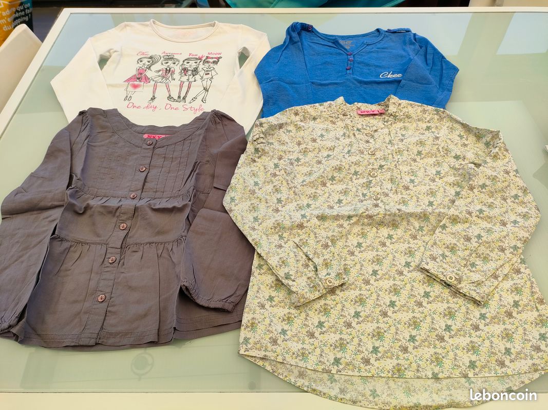 Vêtements tee shirt, legging robe fille 6 ans (image 4)