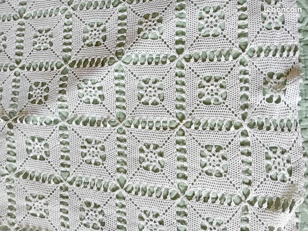 Couvre-lit vintage, 190x190 cm, réalisé au crochet (image 4)