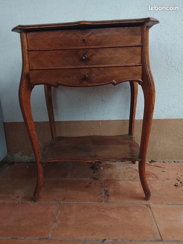 Coiffeuse ancienne style Louis XV – meuble d’appoint bois (image 4)