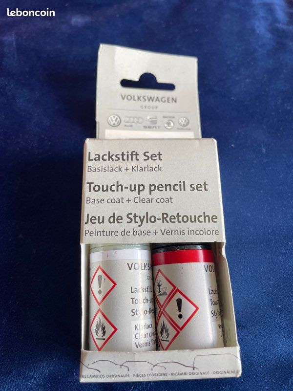 Penna Per Ritocchi Auto VW Volkswagen Cranberry Red Metallic A3R - Set Da 2x15ml, Vernice Made In Germany - 3