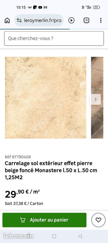 Carrelage sol effet pierre 50×50 (image 2)