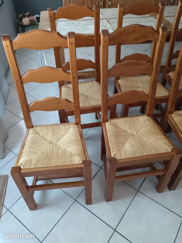 8 chaises de salle à manger en bois massif (image 3)