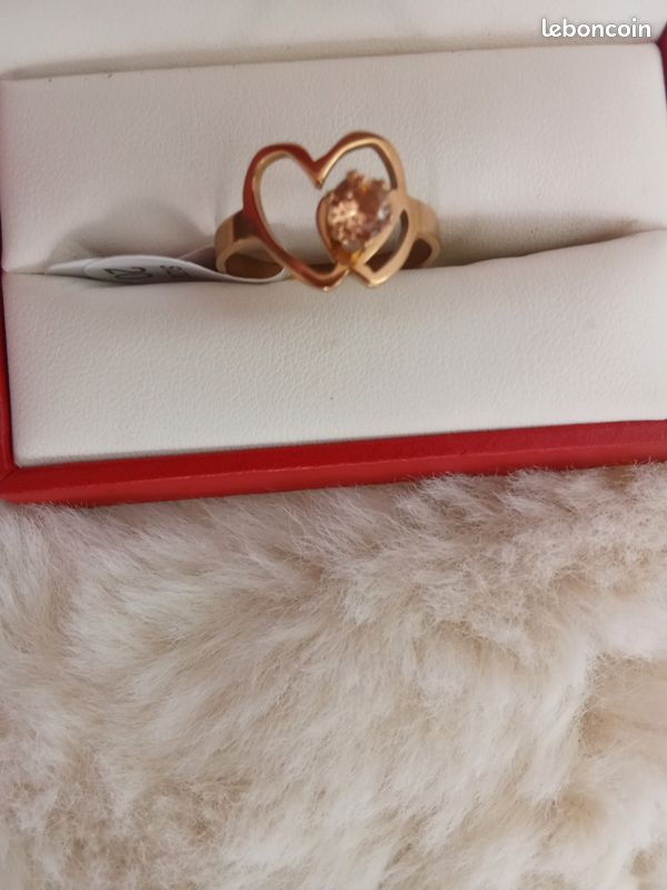 Bague neuve en acier inoxydable motif deux cœurs taille 62.5 (image 2)